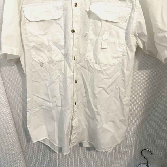 Magellan Outdoors Mens White Magshield Vented 100% Cotton Fishing Shirt Size L - Picture 3 of 5